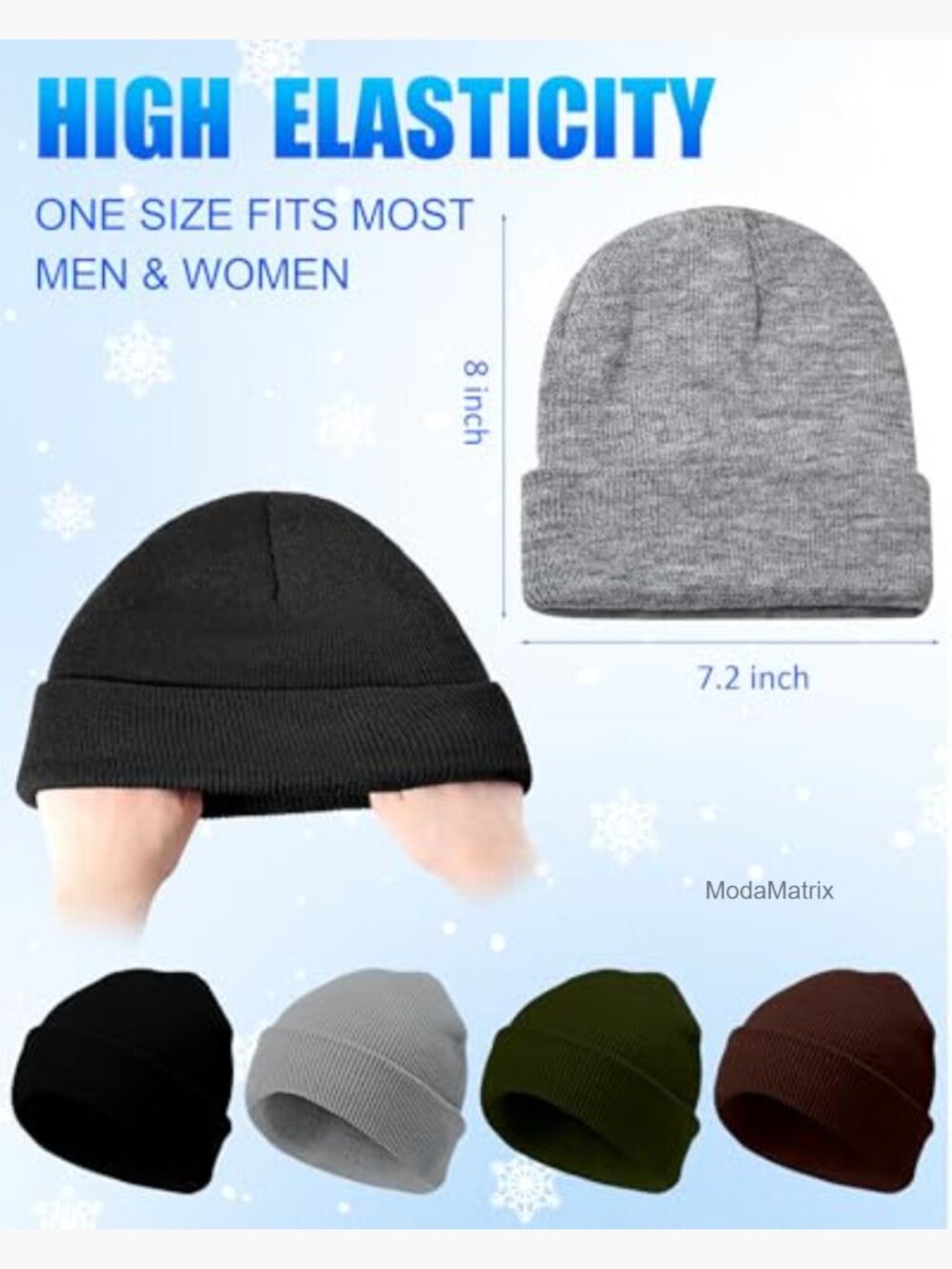 Unisex Knit Beanie and Gloves Set Stretchy Touch Screen Gripper Winter Warm - Picture 2 of 7